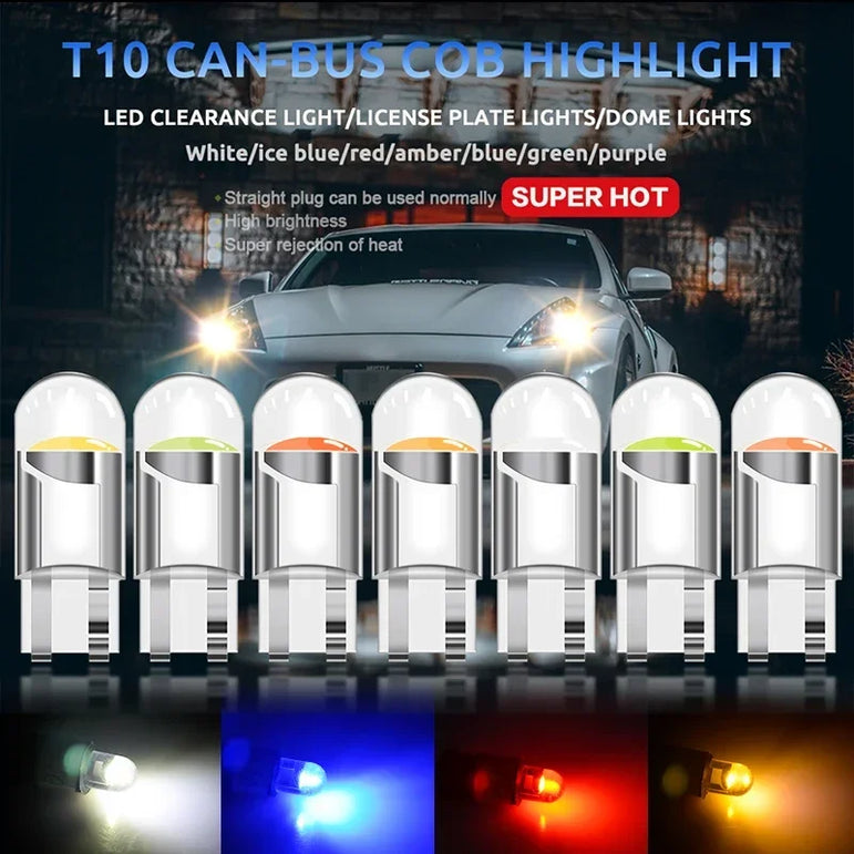 10PCS T10 W5W LED Car Bulbs White