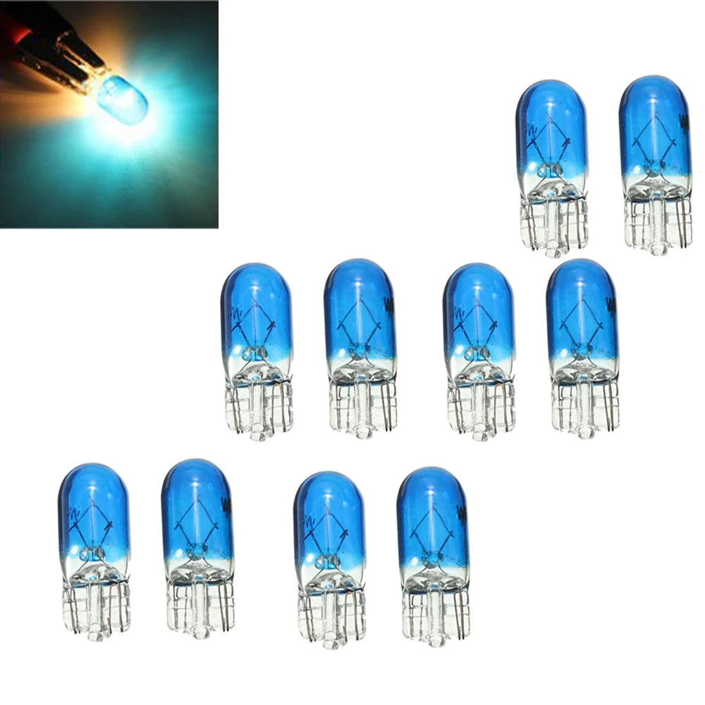 10pcs T10 Halogen Car Bulbs 12V White