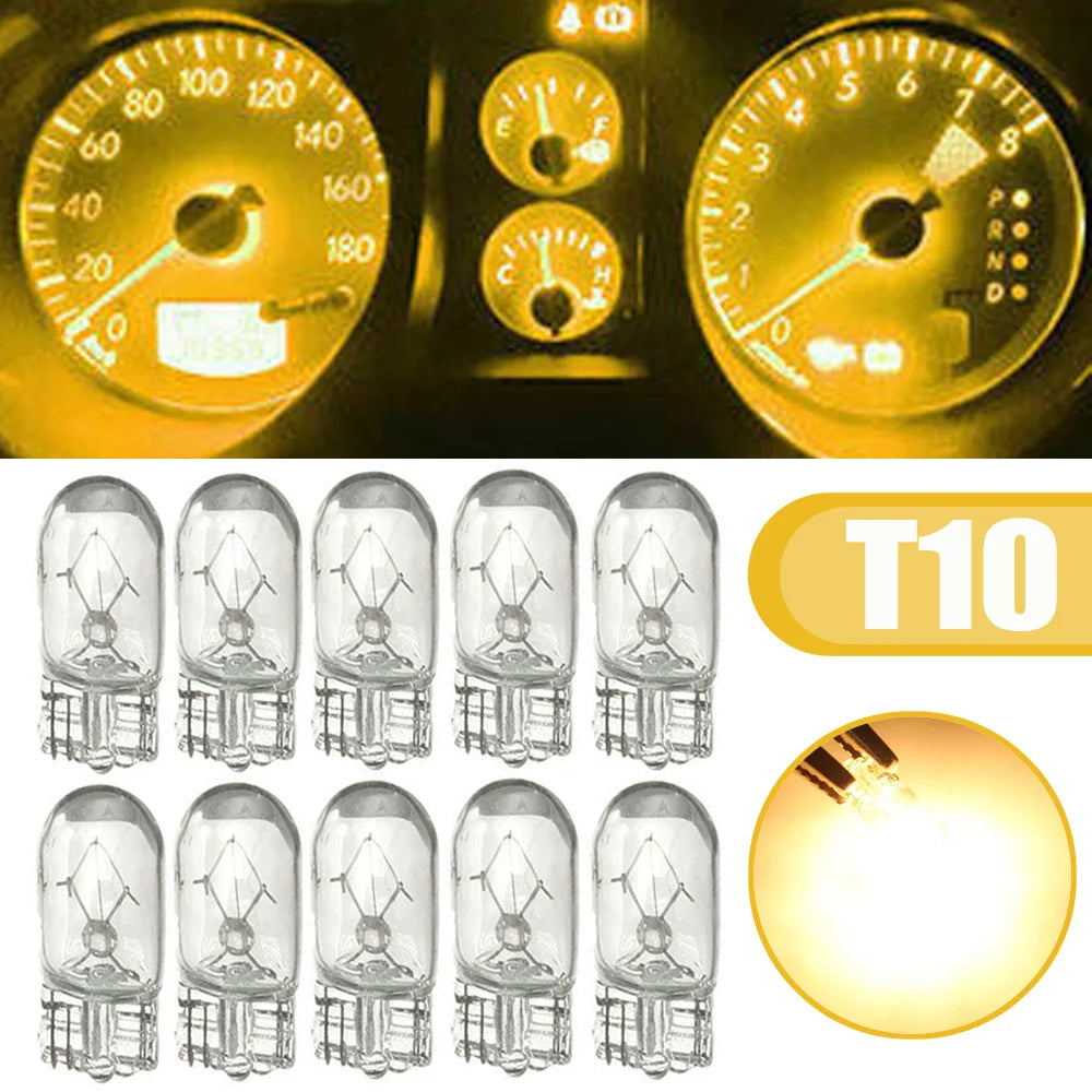 10pcs T10 Halogen Car Bulbs 12V White