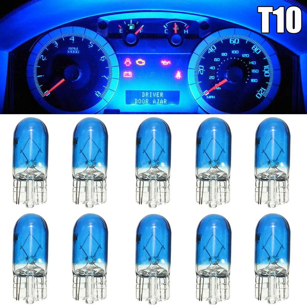 10pcs T10 Halogen Car Bulbs 12V White