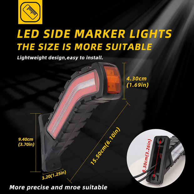 12‑24V LED Trailer Side Marker Flowing Turn Signal Light