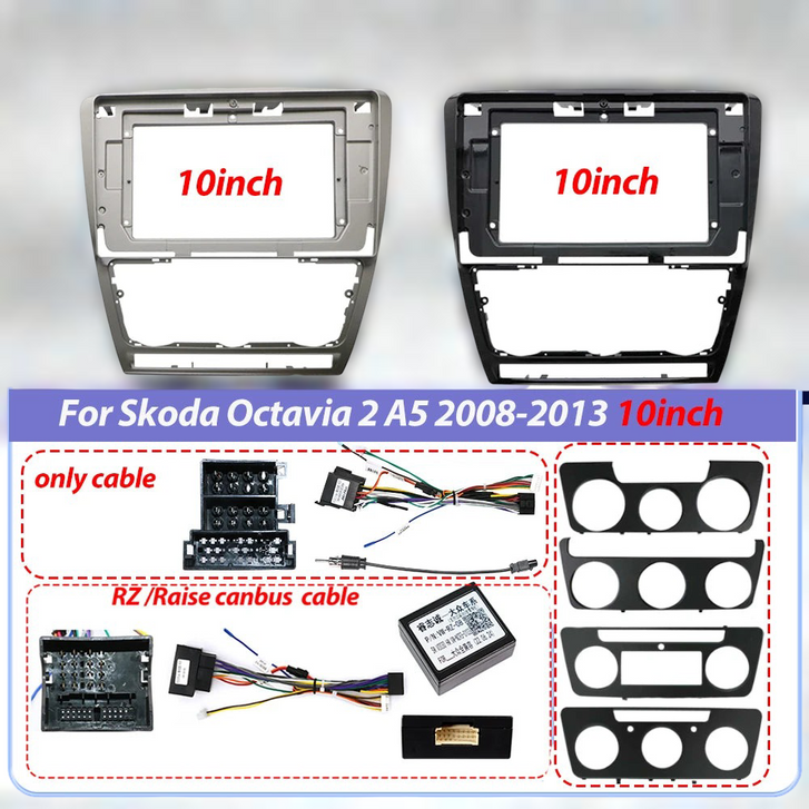 2Din Car Radio Frame for Skoda Octavia 2008–2013 | Android GPS Dash Fascia Cover