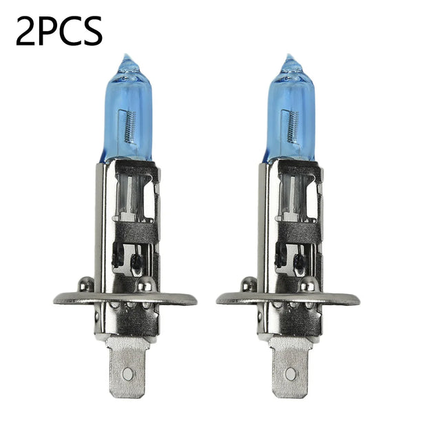 2Pcs H1 12V 100W Halogen Headlight Bulbs – White 4300K Super Bright