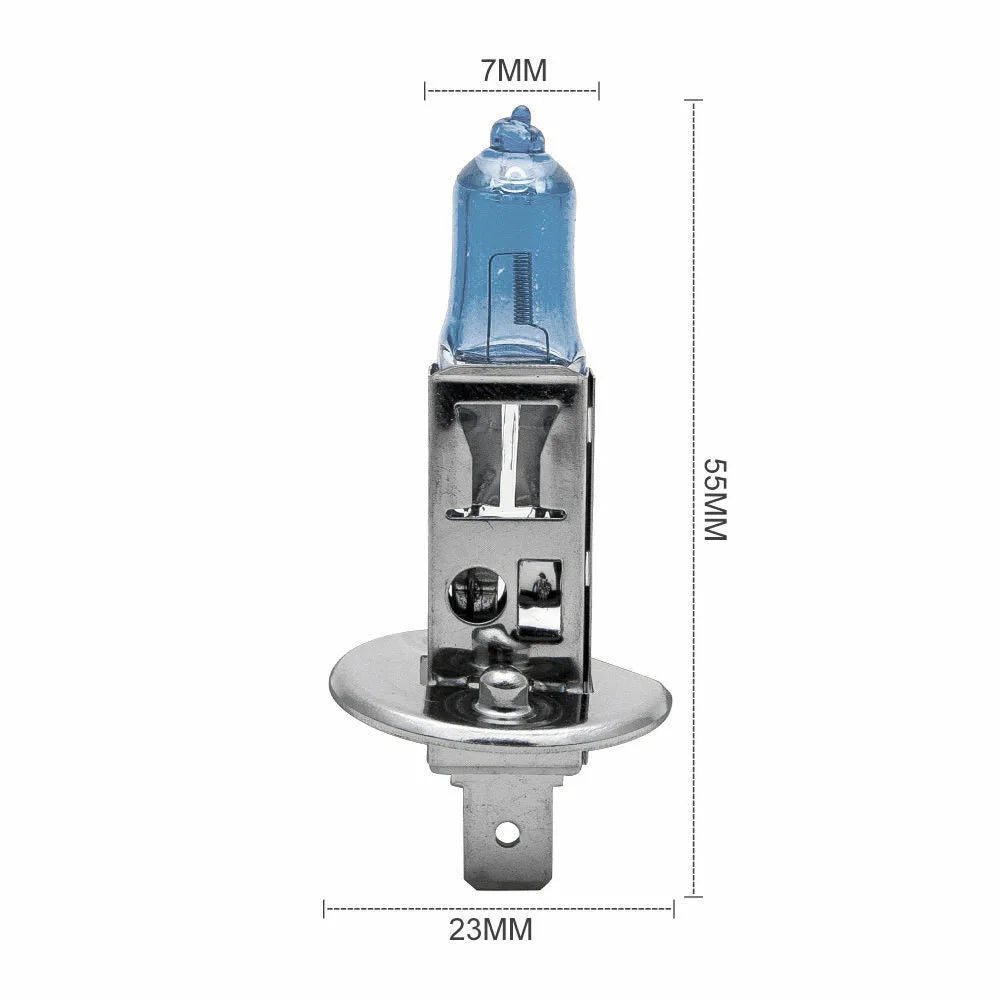 2Pcs H1 12V 100W Halogen Headlight Bulbs – White 4300K Super Bright