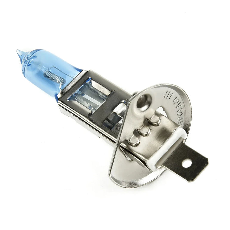 2Pcs H1 12V 100W Halogen Headlight Bulbs – White 4300K Super Bright