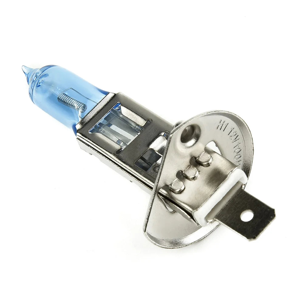 2Pcs H1 12V 100W Halogen Headlight Bulbs – White 4300K Super Bright