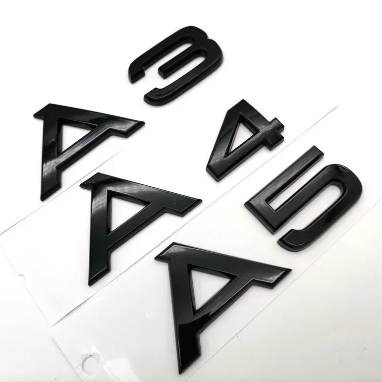 Audi 3D Chrome Black Trunk Badge