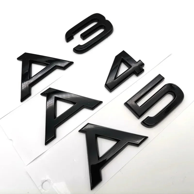 Audi 3D Chrome Black Trunk Badge