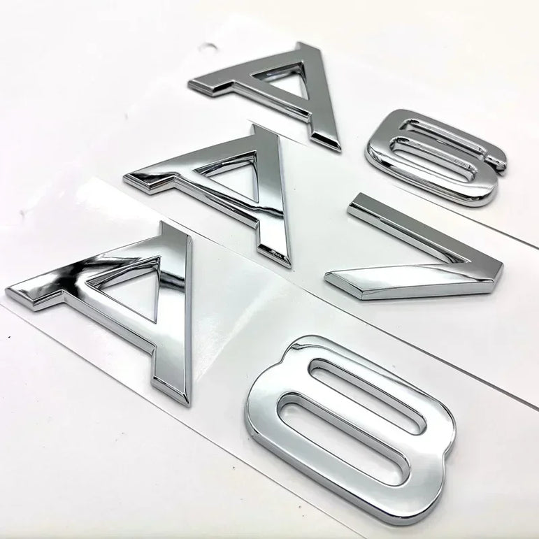 Audi 3D Chrome Black Trunk Badge