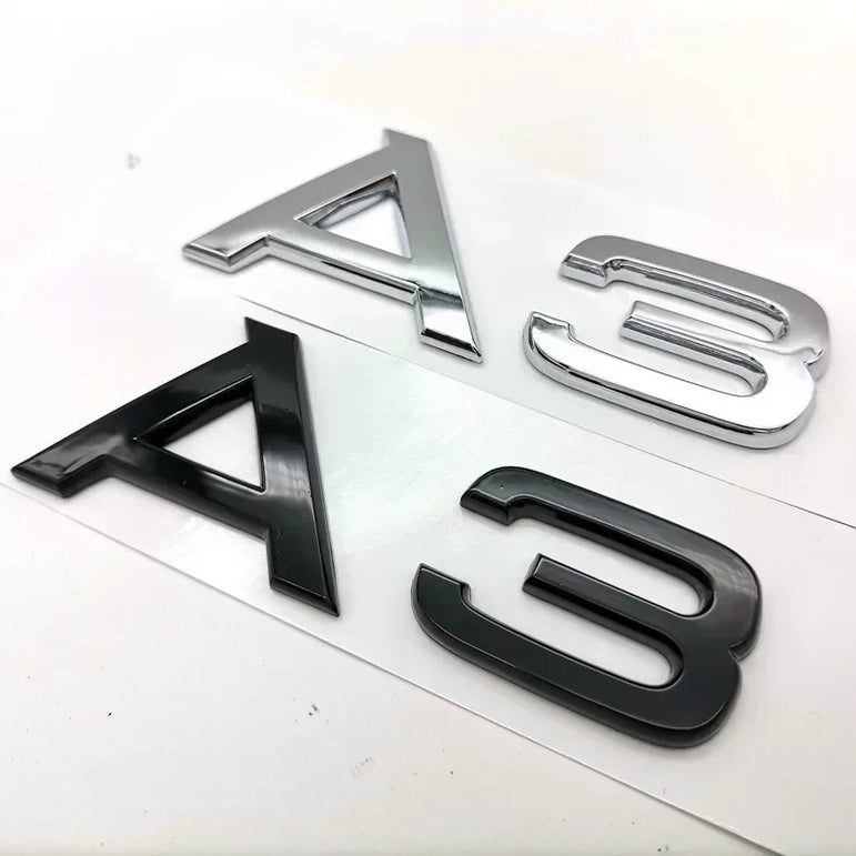 Audi 3D Chrome Black Trunk Badge