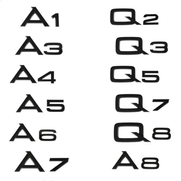 Audi 3D Chrome Black Trunk Badge