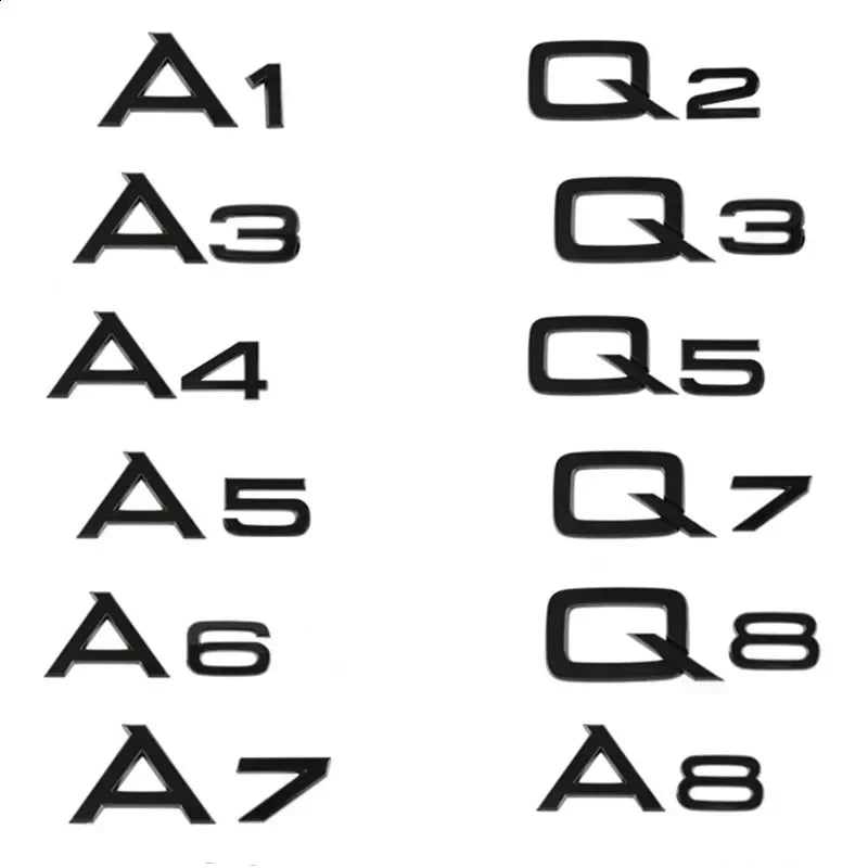 Audi 3D Chrome Black Trunk Badge