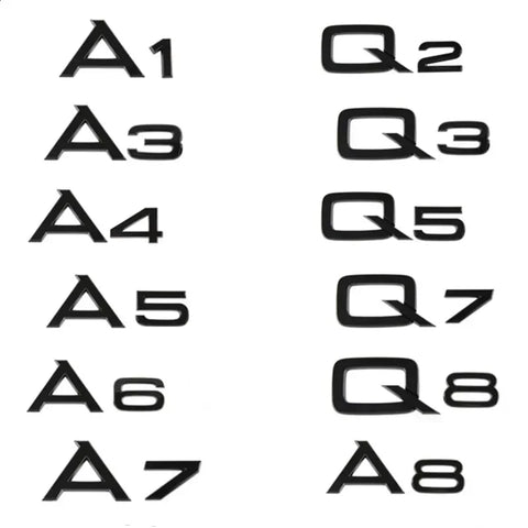 Audi 3D Chrome Black Trunk Badge