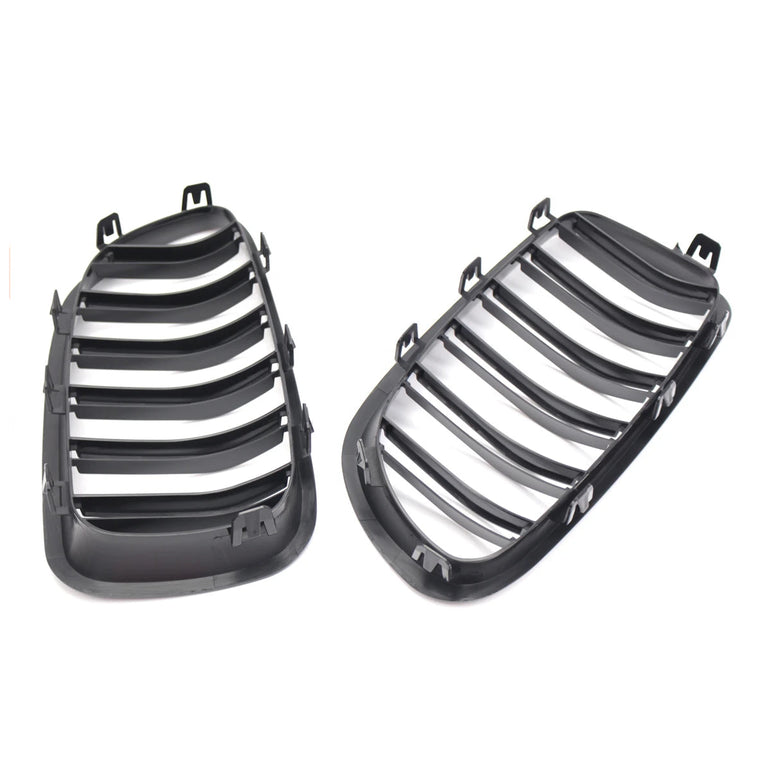 BMW 5 Series F10/F11/F18 Kidney Grille 2010-2017 – Gloss Black Dual Slats (Pair)