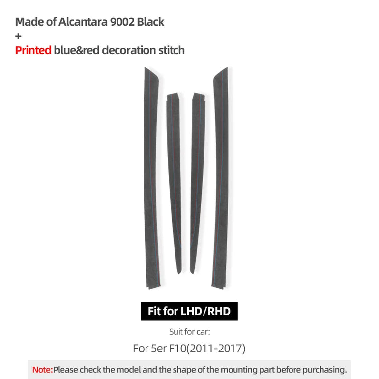 BMW F10 Series 5 Alcantara Carbon Fiber Door Trim Strips – 4pcs Performance Set