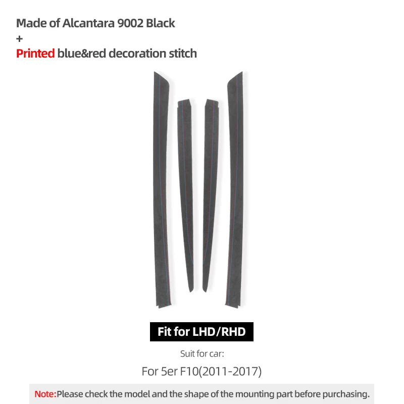 BMW F10 Series 5 Alcantara Carbon Fiber Door Trim Strips – 4pcs Performance Set