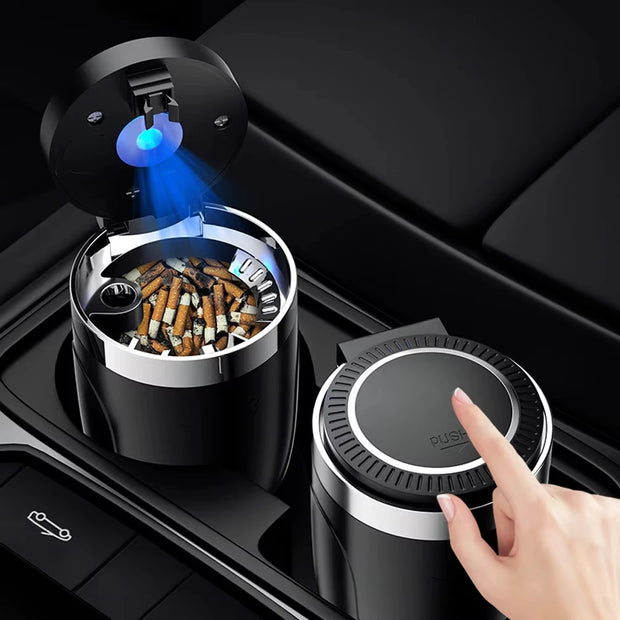 Car Ashtray LED Light One-Click Lid - One Beast Garage