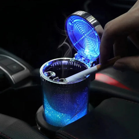 Car Ashtray with LED Light & Lid - One Beast Garage
