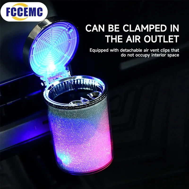 Car Ashtray with LED Light & Lid - One Beast Garage
