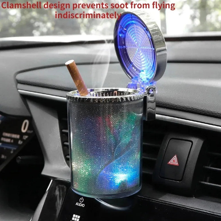 Car Ashtray with LED Light & Lid - One Beast Garage