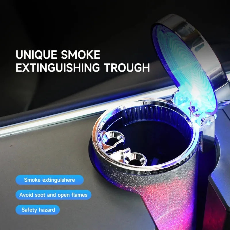Car Ashtray with LED Light & Lid - One Beast Garage