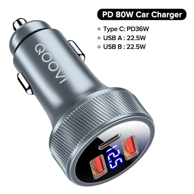 Car Charger USB Type C - Dual Port - Fast Charging Premium