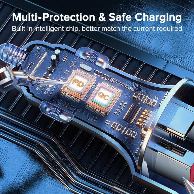 Car Charger USB Type C - Dual Port - Fast Charging Premium