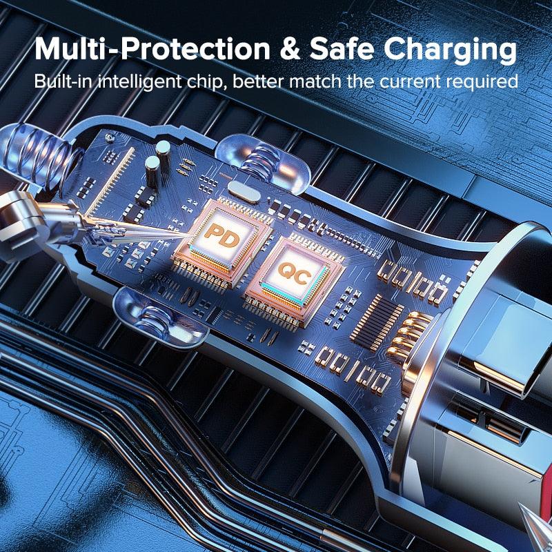 Car Charger USB Type C - Dual Port - Fast Charging Premium