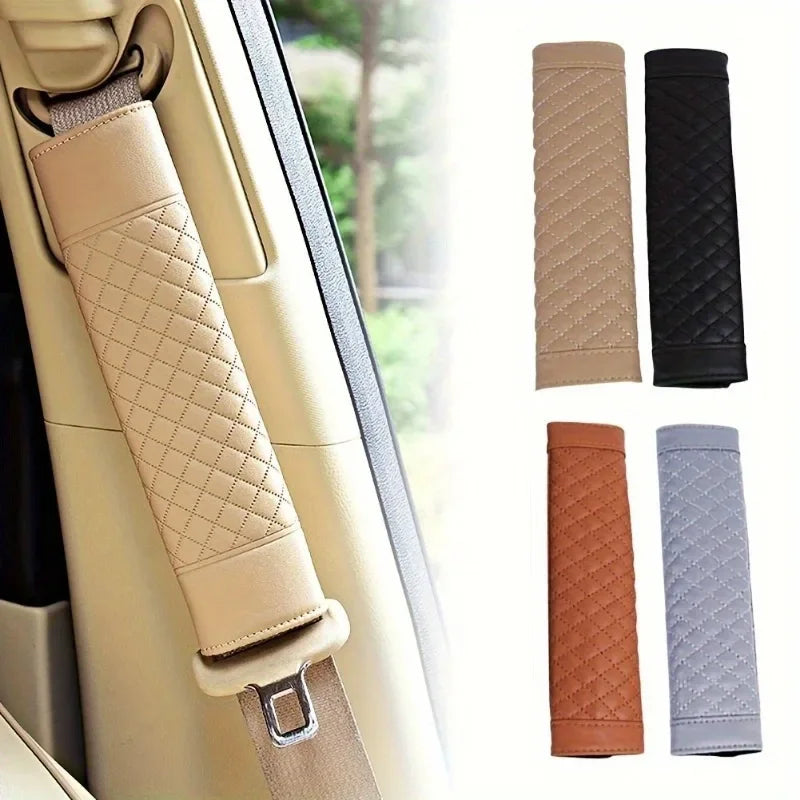 Car Seat Belt Shoulder Cover Leather - One Beast Garage