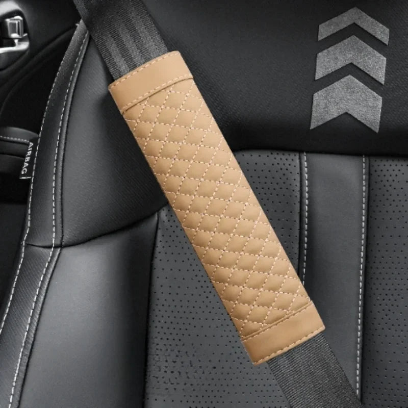 Car Seat Belt Shoulder Cover Leather - One Beast Garage