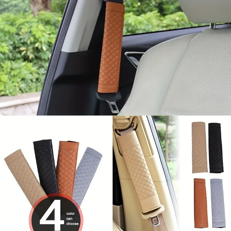 Car Seat Belt Shoulder Cover Leather - One Beast Garage