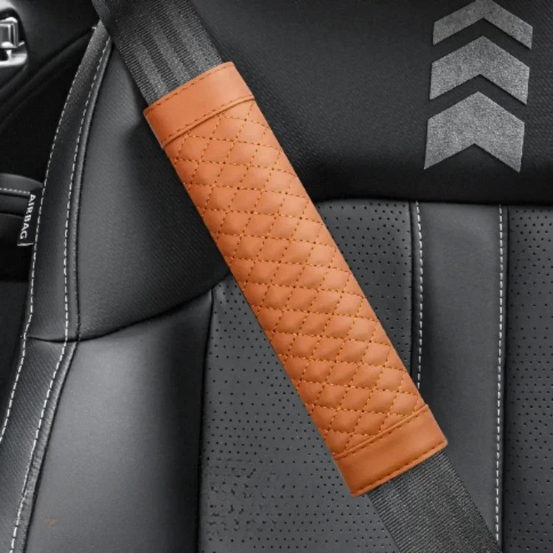 Car Seat Belt Shoulder Cover Leather - One Beast Garage