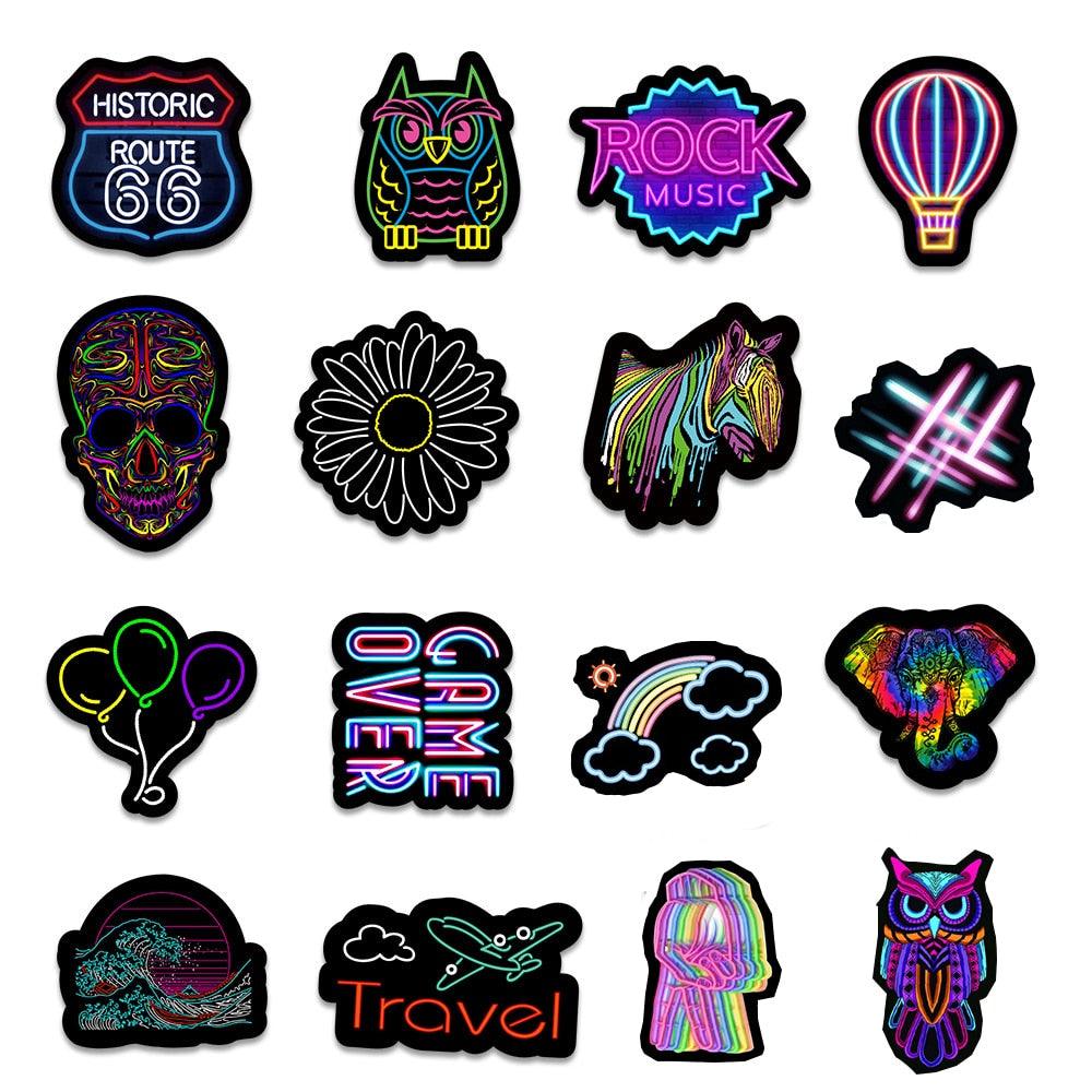 Cartoon Neon Light Graffiti - Stickers Deluxe