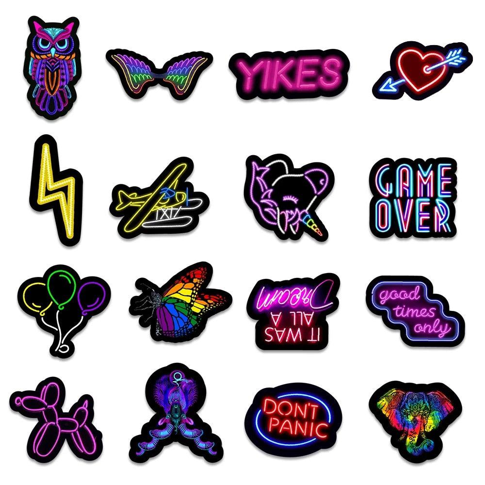Cartoon Neon Light Graffiti - Stickers Deluxe