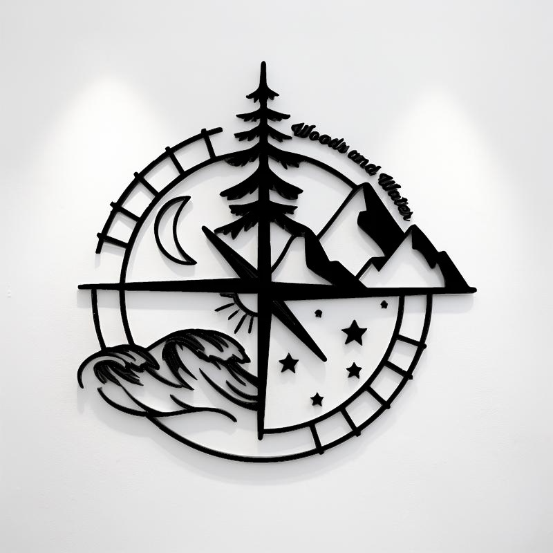 Compass Vinyl Sticker – Woods & Water Design