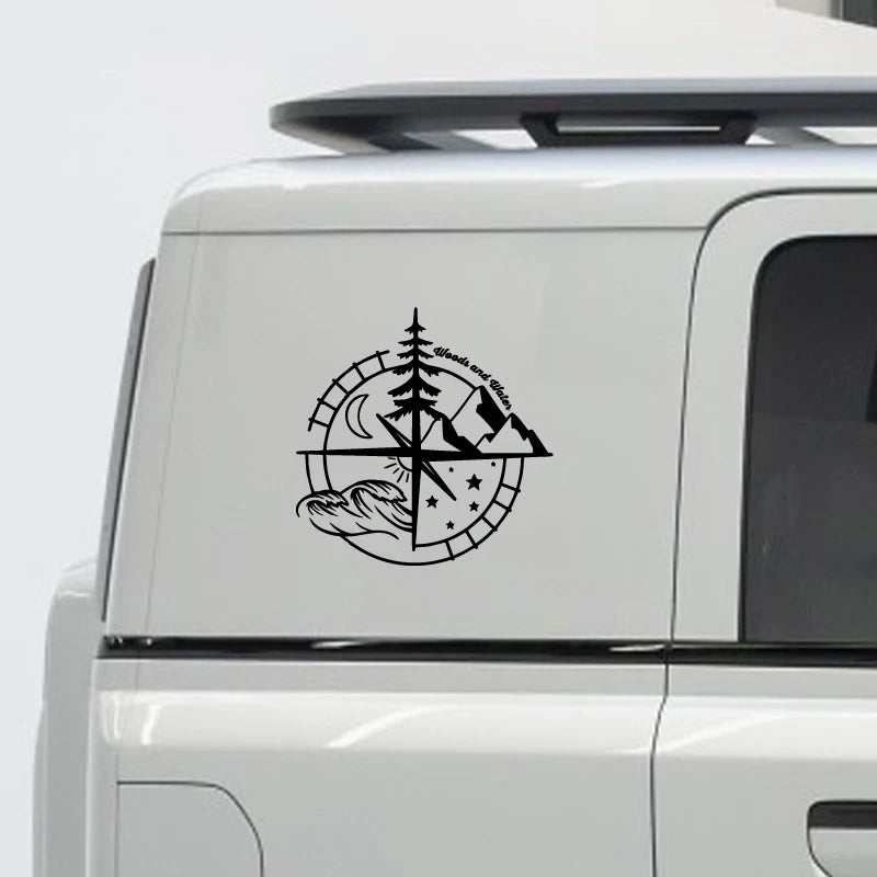 Compass Vinyl Sticker – Woods & Water Design