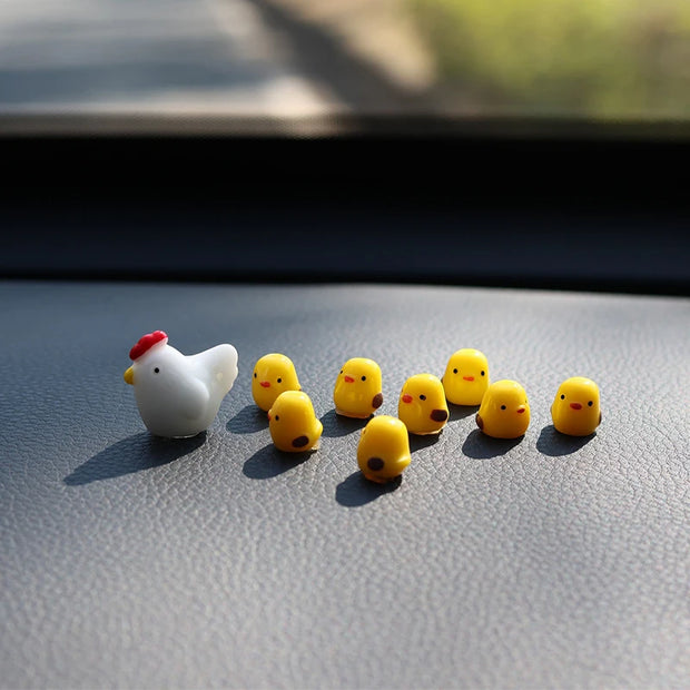 Cute Mini Chicken Car Dashboard Decor