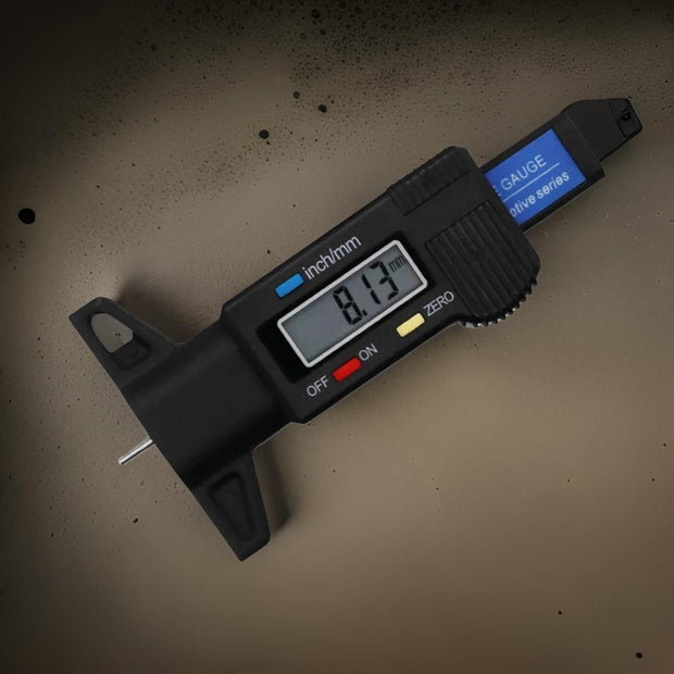 Digital tire profile measuring tool, LCD, mm/ inch, ABS, Portable