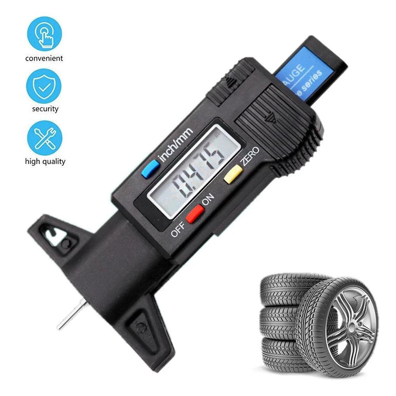 Digital tire profile measuring tool, LCD, mm/ inch, ABS, Portable