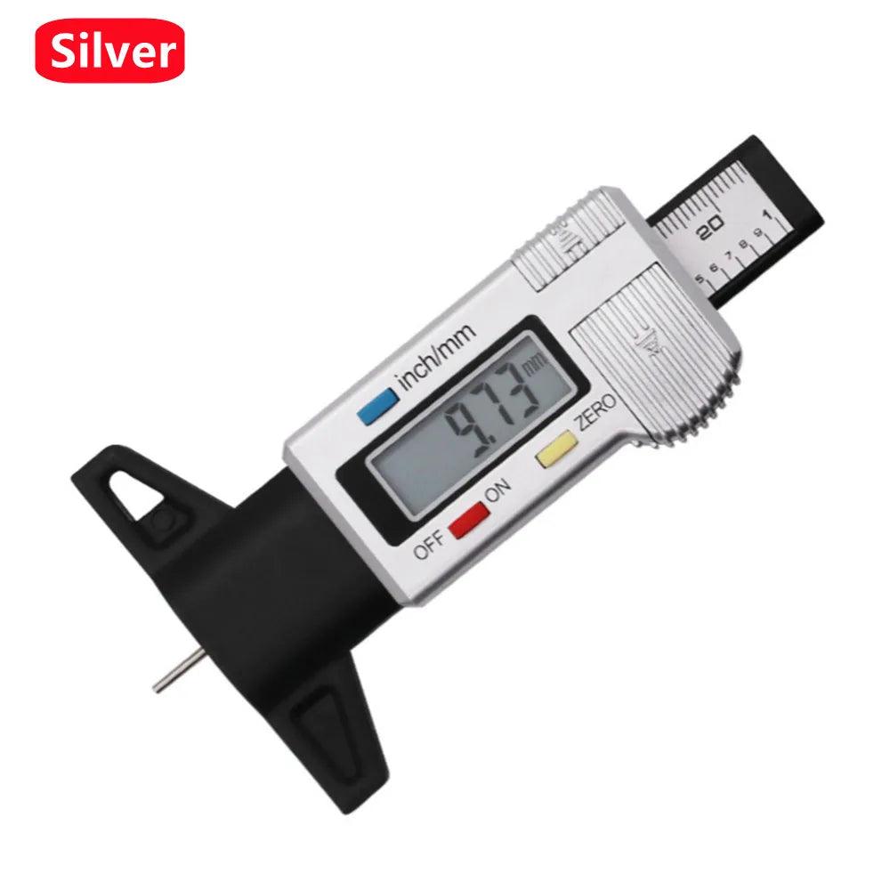 Digital tire profile measuring tool, LCD, mm/ inch, ABS, Portable