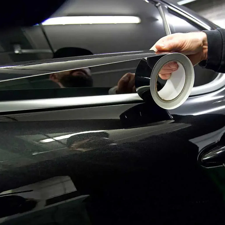 Glossy Black Vinyl Wrap Tape – Window Trim & Door Protection Film