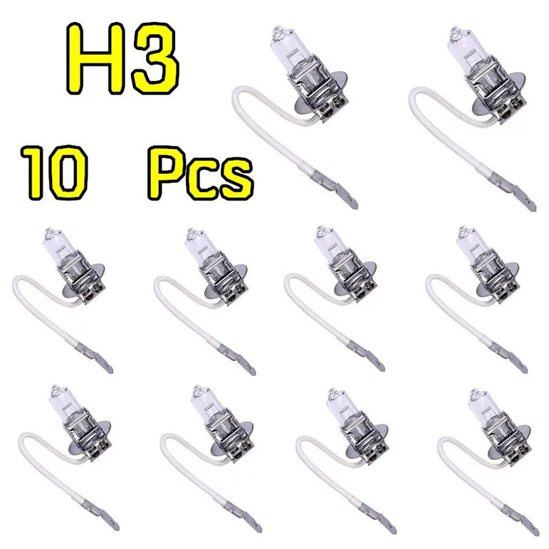 H3 12V 55W Quartz Halogen Fog Bulbs (10-Pack, 3200K)