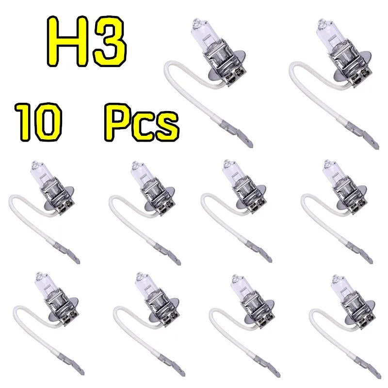 H3 12V 55W Quartz Halogen Fog Bulbs (10-Pack, 3200K)