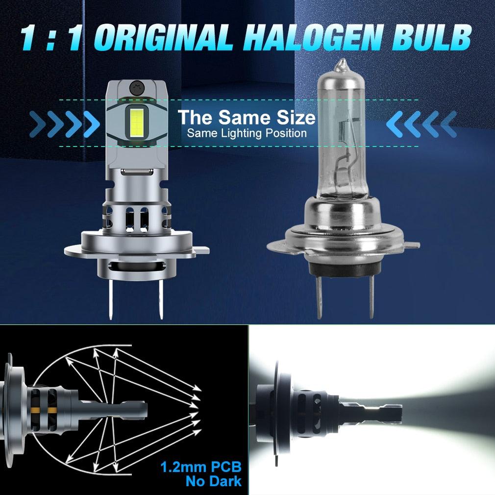 H7 LED Headlight Bulb Mini Wireless 60W 20000LM 6500K