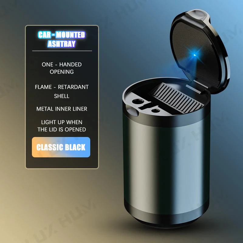 Luxury LED Car Ashtray with Lid - One Beast Garage
