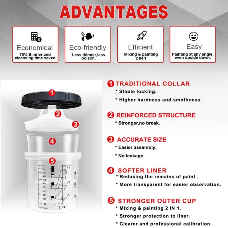 Paint Spray Gun Cup  Paint Mixing Cup