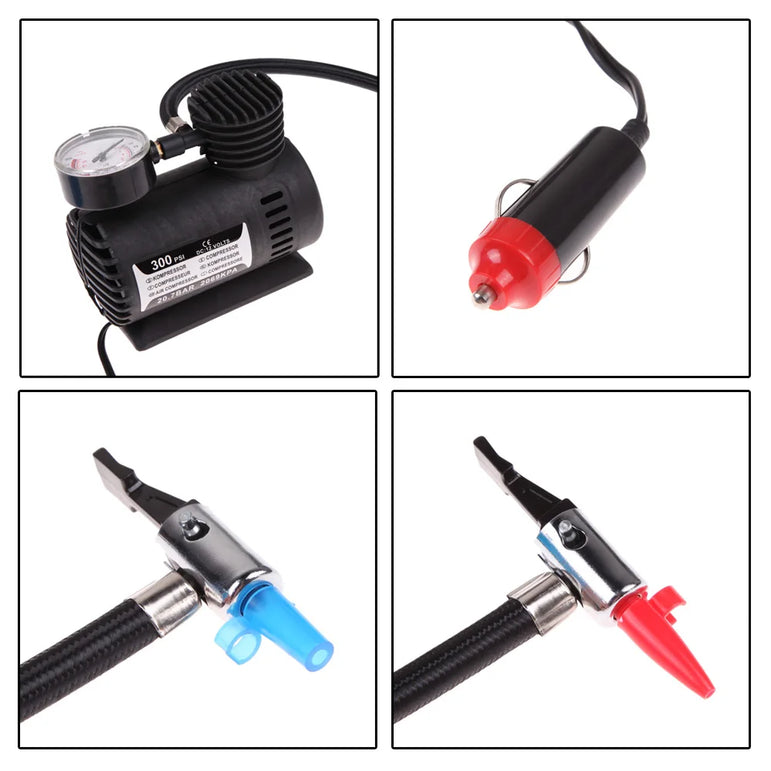 Portable 12V Auto Tire Inflator with Gauge