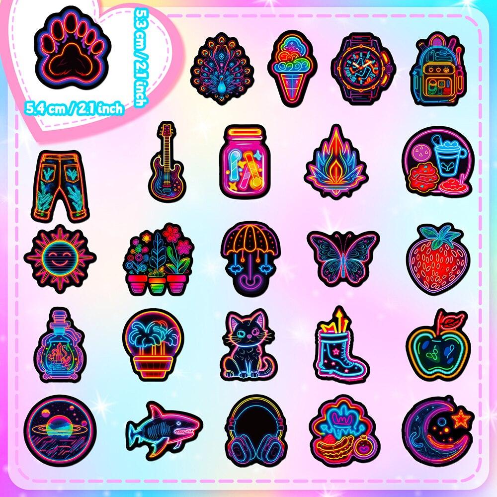 Premium Mix - Neon Light Cartoon Stickers