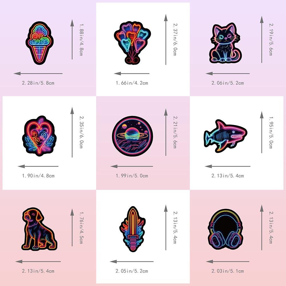 Premium Mix - Neon Light Cartoon Stickers