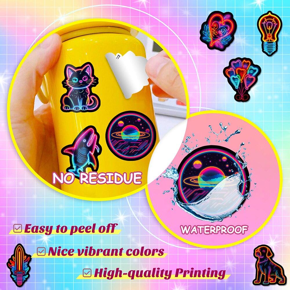 Premium Mix - Neon Light Cartoon Stickers